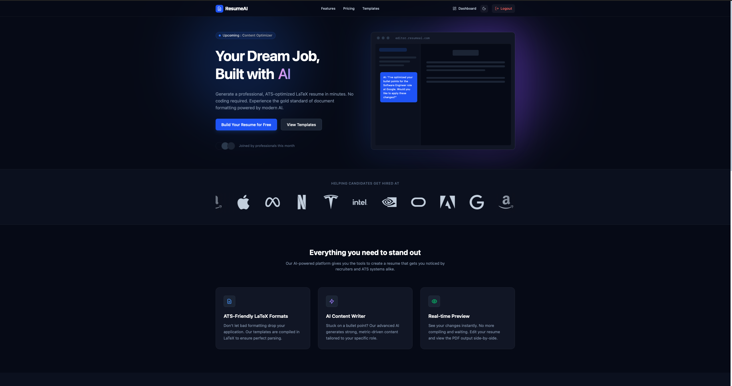 Agentic AI LaTeX Resume Maker project preview
